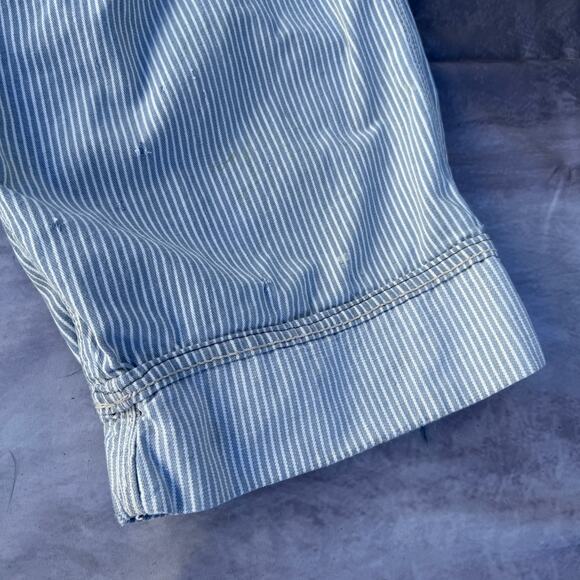 Vintage 70's Oshkosh B'Gosh Hickory Striped Railroad Denim Overalls Bibs Sz XL - Picture 12 of 13